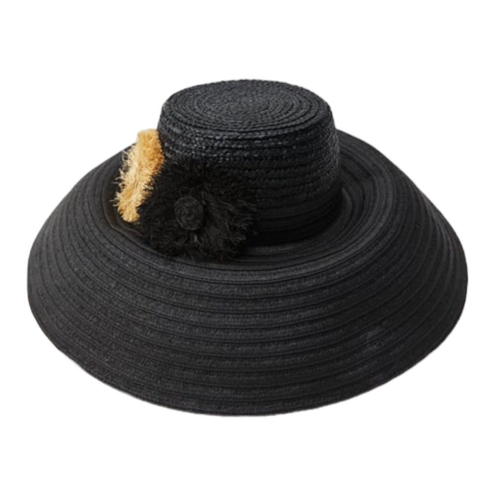 ZARA | Black | CONTRAST FLORAL HAT - Picture 2 of 3